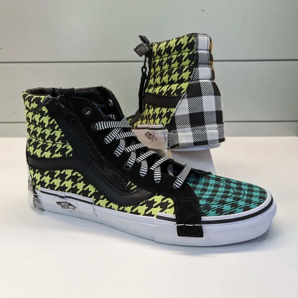 Vans SK8-HI Top What the Buffalo Multi Plaid Skateboard shoes sneakers Men's 9.5